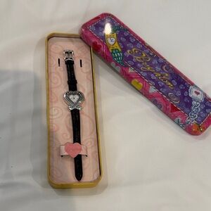 NWT Brighton Black and Silver Heart Watch